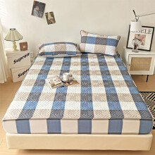 Twin XL Mattress Protector 3Piece Set, Waterproof Deep Pocket Cover with Breathable Comfort and Secure Elastic Fit, GrayBlue Plaid