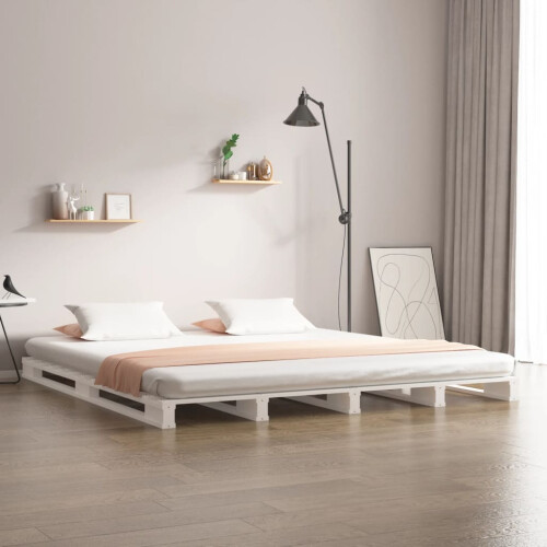 Berkfield Pallet Bed without Mattress White 160x200 cm Solid Wood