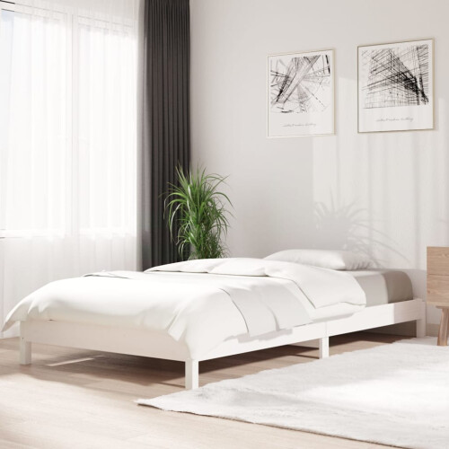 Berkfield Stack Bed without Mattress White 100x200 cm Solid Wood Pine