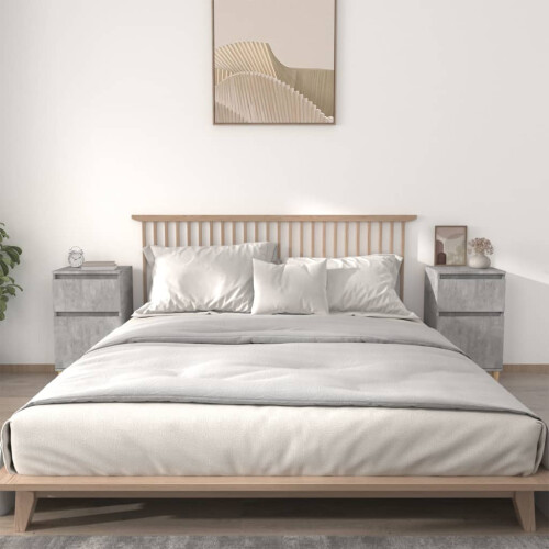 Berkfield Bedside Cabinets 2 pcs Concrete Grey 40x35x70 cm