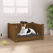 Berkfield Dog Bed Honey Brown 55.5x45.5x28 cm Solid Pine Wood