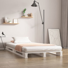 Berkfield Pallet Bed without Mattress White Small Single Solid Wood