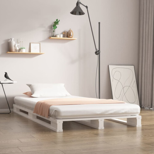Berkfield Pallet Bed without Mattress White Small Single Solid Wood