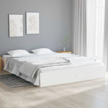 Berkfield Bed Frame without Mattress White Solid Wood 120x190 cm Small Double