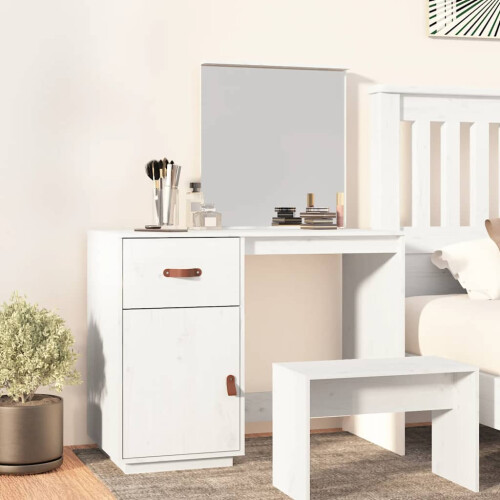 Berkfield Dressing Table White 95x50x134 cm Solid Wood Pine