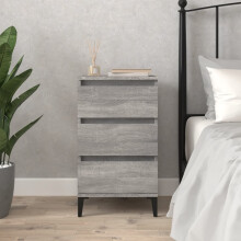 Berkfield Bedside Cabinet Grey Sonoma 40x35x70 cm Engineered Wood