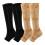 Compression Socks 15-20 mmHg Knee High Open Toe 2 Pairs 1