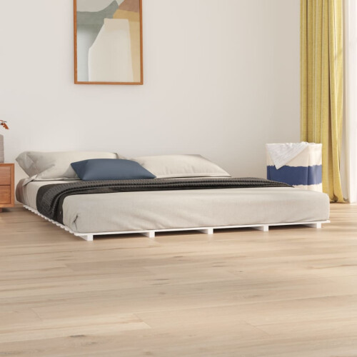Berkfield Bed Frame without Mattress White 160x200 cm Solid Wood Pine