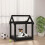 Berkfield Dog Bed Black 61x50x70 cm Solid Wood Pine 1