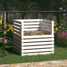 Berkfield Composter White 80x80x78 cm Solid Wood Pine