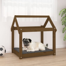 Berkfield Dog Bed Honey Brown 71x55x70 cm Solid Wood Pine