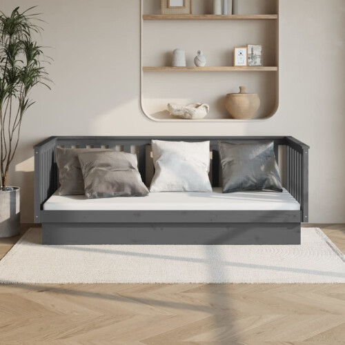 Berkfield Day Bed without Mattress Grey 80x200 cm Solid Wood Pine