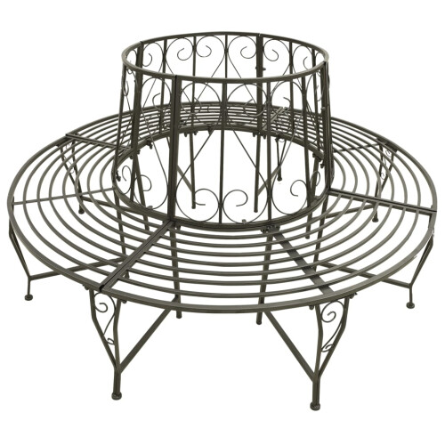 Berkfield Garden Tree Bench 160 cm Steel 1