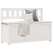 Berkfield Bench White 110x41x76.5 cm Solid Wood Pine