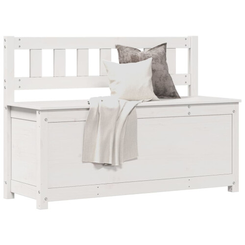 Berkfield Bench White 110x41x76.5 cm Solid Wood Pine