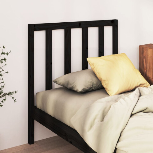 Berkfield Bed Headboard Black 95x4x100 cm Solid Wood Pine