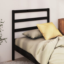Berkfield Bed Headboard Black 95x4x100 cm Solid Wood Pine