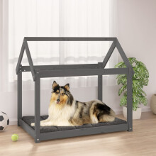 Berkfield Dog Bed Grey 101x70x90 cm Solid Wood Pine