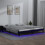 Berkfield LED Bed Frame without Mattress Black 200x200 cm Solid Wood 1