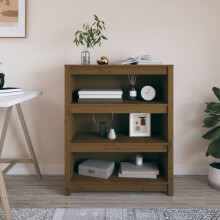 Berkfield Book Cabinet Honey Brown 80x35x97 cm Solid Wood Pine