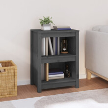 Berkfield Book Cabinet Grey 50x35x68 cm Solid Wood Pine