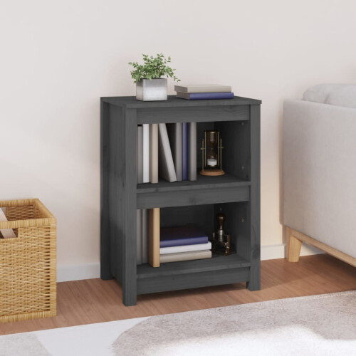Berkfield Book Cabinet Grey 50x35x68 cm Solid Wood Pine