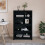 Berkfield Book Cabinet Black 80x35x126 cm Solid Wood Pine 1