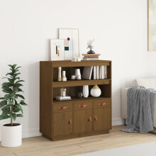 Berkfield Highboard Honey Brown 100x40x108.5 cm Solid Wood Pine