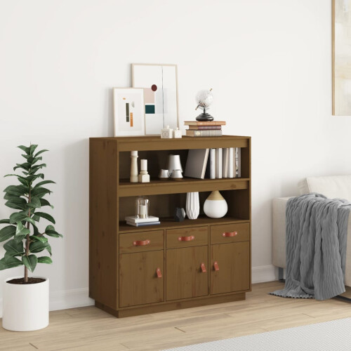 Berkfield Highboard Honey Brown 100x40x108.5 cm Solid Wood Pine