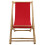 Berkfield Deck Chair Bamboo and Canvas Red 2