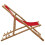 Berkfield Deck Chair Bamboo and Canvas Red 3