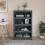 Berkfield Book Cabinet Grey 80x35x126 cm Solid Wood Pine 1