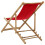 Berkfield Deck Chair Bamboo and Canvas Red 4