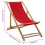 Berkfield Deck Chair Bamboo and Canvas Red 8