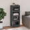 Berkfield Book Cabinet Grey 50x35x125.5 cm Solid Wood Pine 1