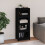 Berkfield Book Cabinet Black 50x35x125.5 cm Solid Wood Pine 1