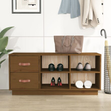 Berkfield Shoe Bench Honey Brown 100x34x45 cm Solid Wood Pine