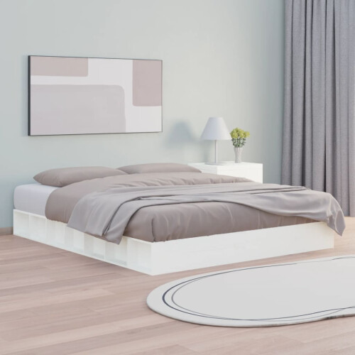Berkfield Bed Frame without Mattress White 180x200 cm Super King  Solid Wood