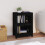 Berkfield Book Cabinet Black 50x35x68 cm Solid Wood Pine 1