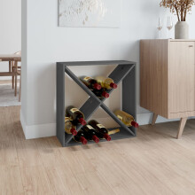 Berkfield Wine Cabinet Grey 62x25x62 cm Solid Wood Pine