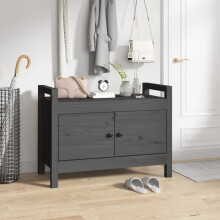 Berkfield Hall Bench Grey 80x40x60 cm Solid Wood Pine
