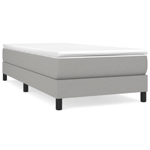Berkfield Box Spring Bed Frame Light Grey Single Fabric (UK/IE/FI/NO only) 1