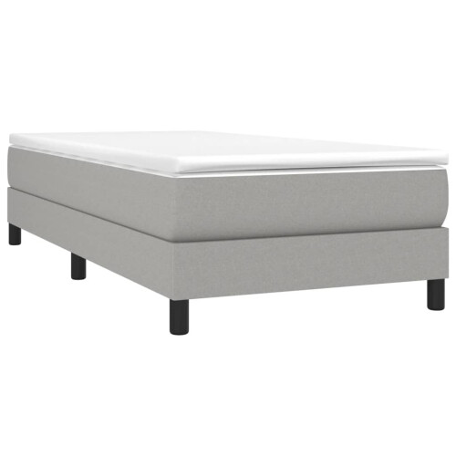 Berkfield Box Spring Bed Frame Light Grey Single Fabric (UK/IE/FI/NO only) 2
