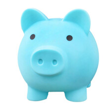 Unbreakable Blue Piggy Bank for Kids, Cute Coin Saving Jar Encourages Good Habits and Room Décor
