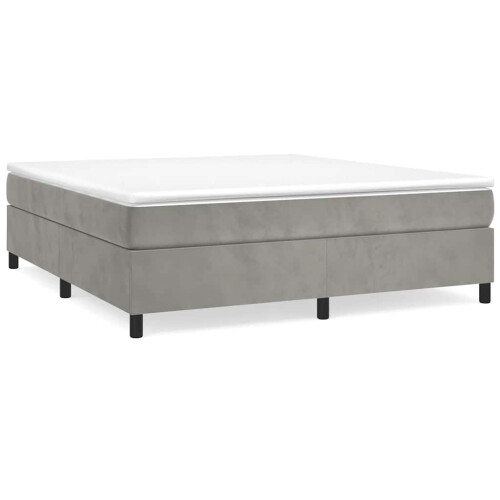 Berkfield Box Spring Bed Frame Light Grey Super King Velvet (UK/IE/FI/NO only) 1