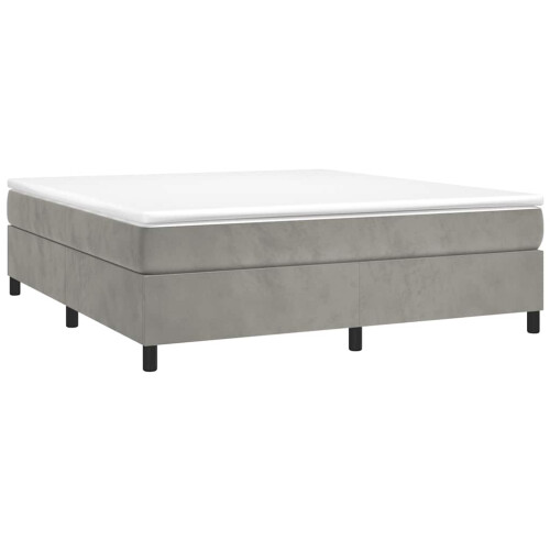 Berkfield Box Spring Bed Frame Light Grey Super King Velvet (UK/IE/FI/NO only) 2