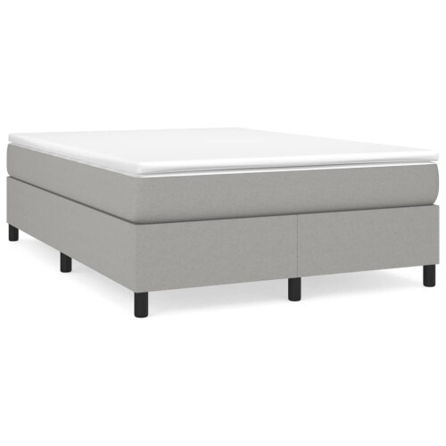 Berkfield Box Spring Bed Frame Light Grey Double Fabric (UK/IE/FI/NO only) 1