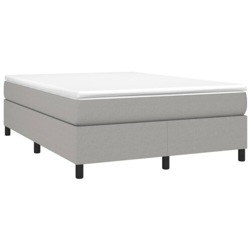 Berkfield Box Spring Bed Frame Light Grey Double Fabric (UK/IE/FI/NO only) 2