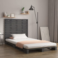 Berkfield Wall Headboard Grey 146x3x91.5 cm Solid Wood Pine
