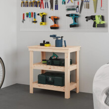 Berkfield Work Bench 78.5x50x80 cm Solid Wood Pine